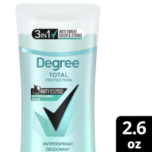 Degree Total Protection Refreshing Rain Antiperspirant Deodorant, 2.6 oz