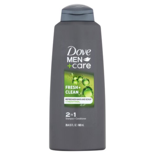 Dove Men+Care Fresh + Clean 2 In 1 Shampoo + Conditioner, 20.4 fl oz