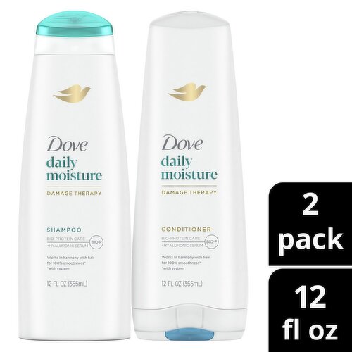 Dove Daily Moisture Damage Therapy Shampoo Conditioner, 12 fl oz