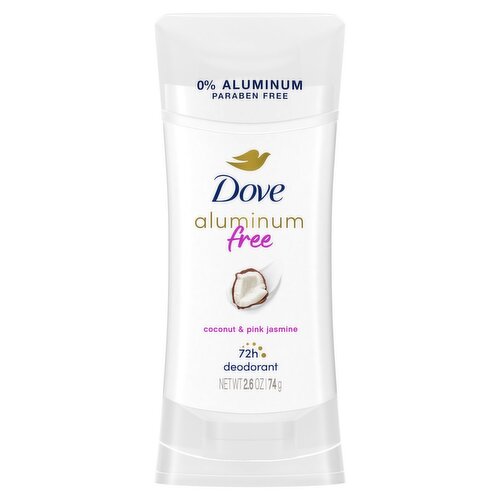 Dove 0% Aluminum Coconut & Pink Jasmine Scent Deodorant, 2.6 oz