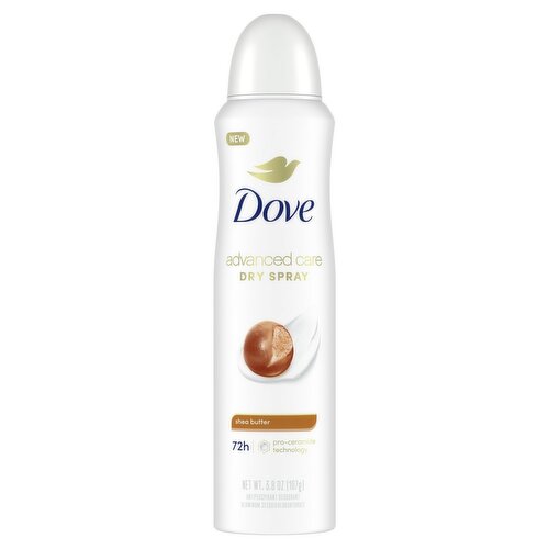 Dove Advanced Care Dry Spray Shea Butter Antiperspirant Deodorant, 3.8 oz