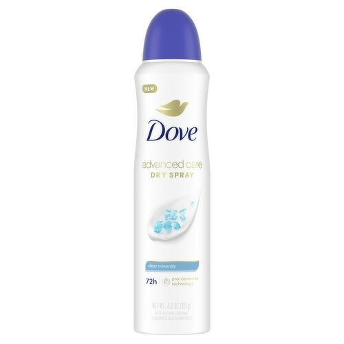 Dove Advanced Care Dry Spray Clear Minerals Antiperspirant Deodorant, 3.8 oz