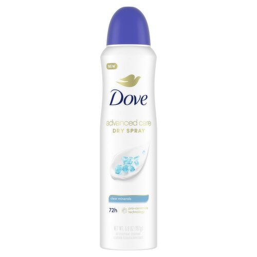 Dove Advanced Care Dry Spray Clear Minerals Antiperspirant Deodorant, 3.8 oz