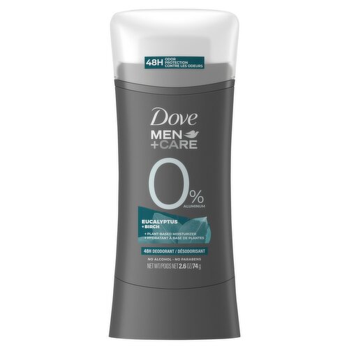 Dove Men+Care 0% Aluminum Eucalyptus + Birch 48H Deodorant, 2.6 oz