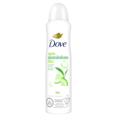 Dove Aluminum Free Deodorant Spray for Women Cucumber & Green Tea 4 oz