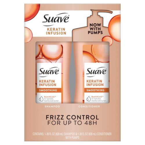 Suave Keratin Infusion Smoothing Shampoo & Conditioner, 2 count, 28 fl oz