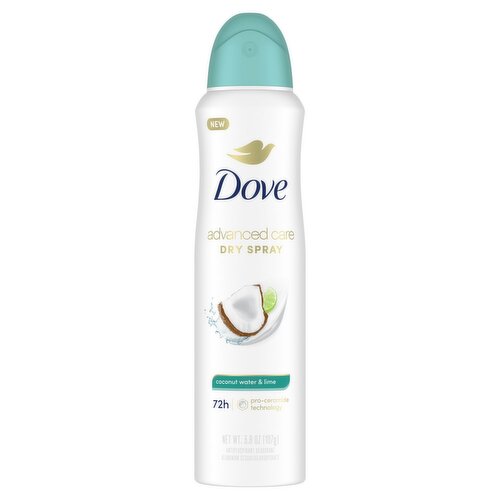 Dove Advanced Care Dry Spray Coconut Water & Lime Antiperspirant Deodorant, 3.8 oz