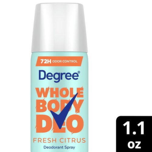 Degree Whole Body Deo Fresh Citrus Deodorant Spray, 1.1 oz