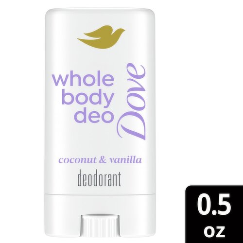 Dove Whole Body Deo Anti-Chafe Coconut & Vanilla Deodorant Stick, 0.5 oz