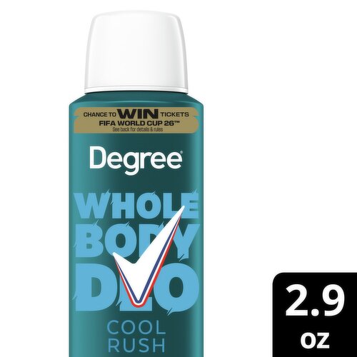 Degree Whole Body Deo Cool Rush Underarm Deodorant & Body Spray, 2.9 oz