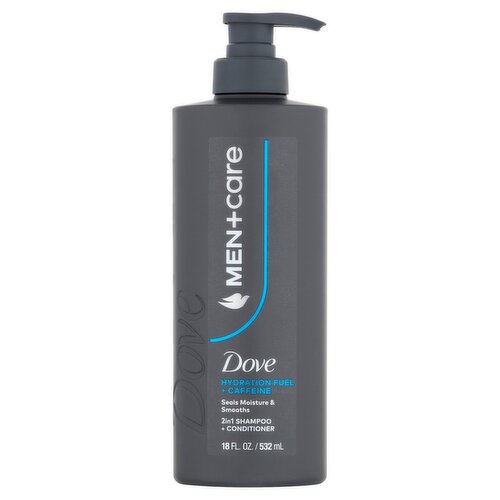 Dove Men+Care Hydration Fuel + Caffeine 2in1 Shampoo + Conditioner, 18 fl oz