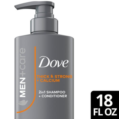 Dove Men+Care Thick & Strong + Calcium 2in1 Shampoo + Conditioner, 18 fl oz