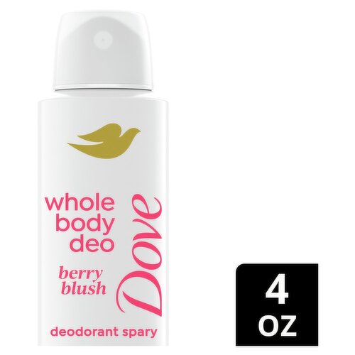 Dove Berry Blush Alcohol Free Whole Body Deo Deodorant Spray, 4 oz