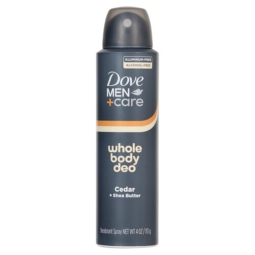 Dove Men+Care Whole Body Deo Cedar + Shea Butter Deodorant Spray, 4 oz