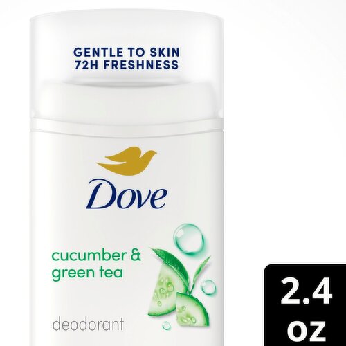 Dove Aluminum Free + Prebiotic Glycerin Cucumber & Green Tea Deodorant, 2.4 oz