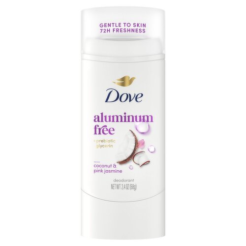 Dove Aluminum Free +Prebiotic Glycerin Coconut & Pink Jasmine Deodorant, 2.4 oz