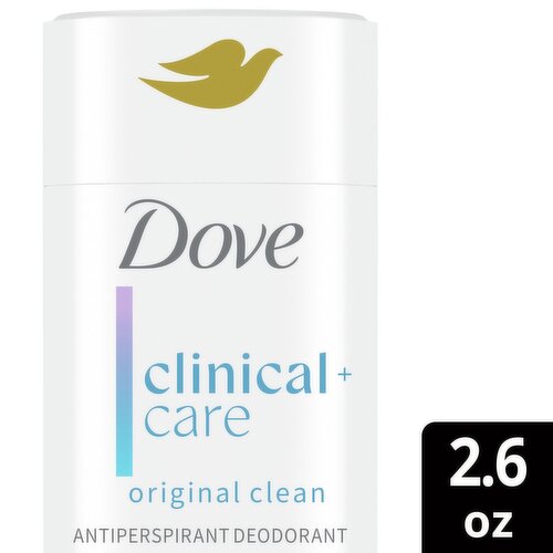 Dove Clinical + Care Original Clean Invisible Solid Antiperspirant Deodorant, 2.6 oz