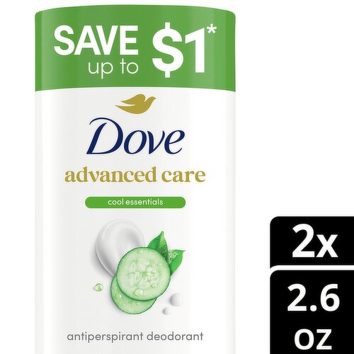 Dove Advanced Care Cool Essentials Antiperspirant Deodorant Twin Pack, 2.6 oz, 2 count