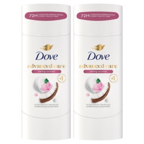 Dove Advanced Care Caring Coconut Antiperspirant Deodorant Twin Pack, 2.6 oz, 2 count