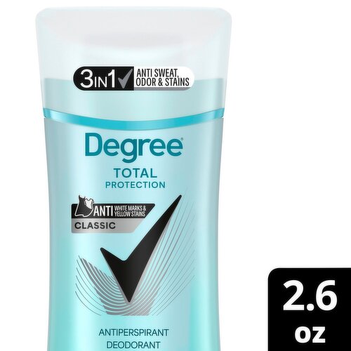 Degree Total Protection Classic Antiperspirant Deodorant, 2.6 oz