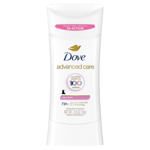 Dove Advanced Care Clear Finish Antiperspirant Deodorant, 2.6 oz
