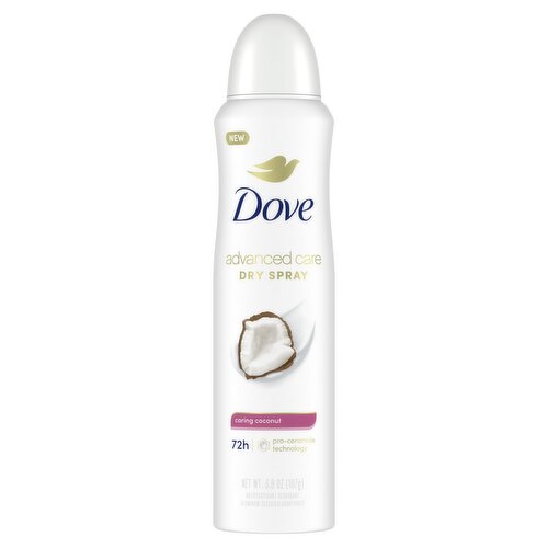 Dove Advanced Care Dry Spray Caring Coconut Antiperspirant Deodorant, 3.8 oz