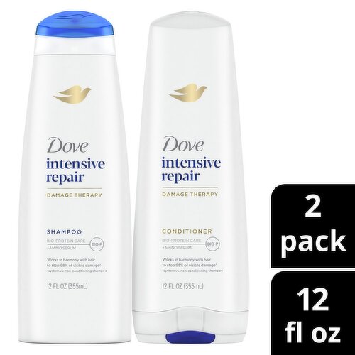 Dove Intensive Repair Damage therapy Shampoo & Conditioner, 12 fl oz