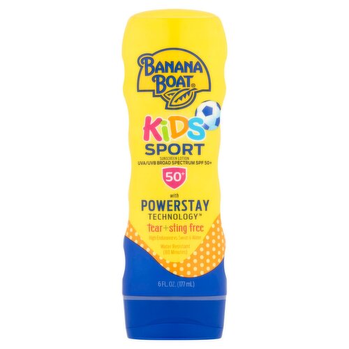 Banana Boat Kids Sport UVA/UVB Broad Spectrum Sunscreen Lotion, SPF 50+, 6 oz