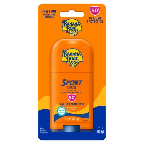 Banana Boat Sport Ultra UVA/UVB Protection Broad Spectrum Sunscreen Stick, SPF 50+, 1.5 oz