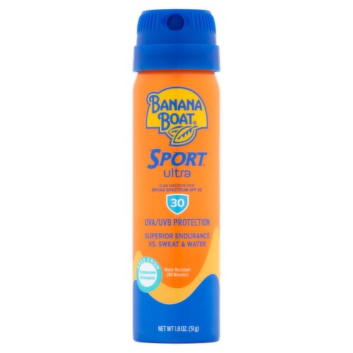 Banana Boat Sport Ultra Broad Spectrum SPF 30 Clear Sunscreen Spray, 1.8 oz