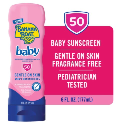 Banana Boat Baby Broad Spectrum UVA/UVB Sunscreen Lotion, SPF 50, 6 fl oz