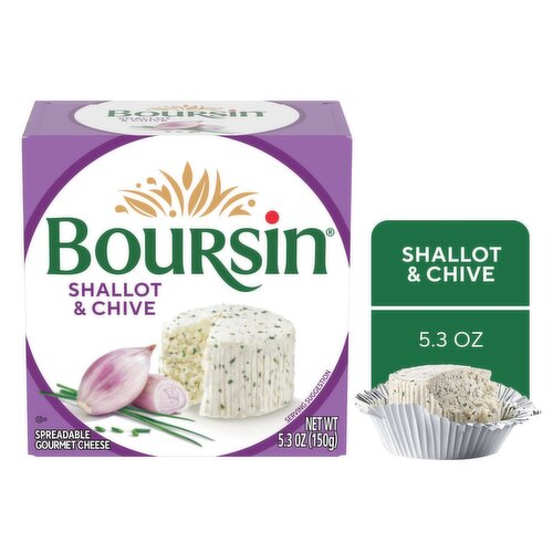 Boursin Shallot & Chive Spreadable Gourmet Cheese, 5.3 oz