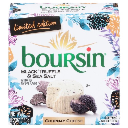 Boursin Black Truffle & Sea Salt Gournay Cheese Limited Edition, 5.2 oz