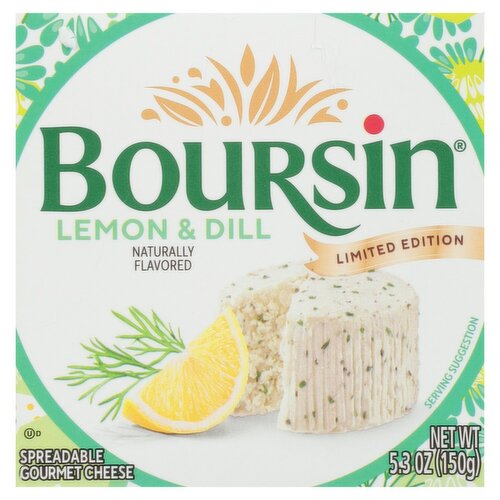 Boursin Lemon & Dill Spreadable Gourmet Cheese Limited Edition, 5.3 oz