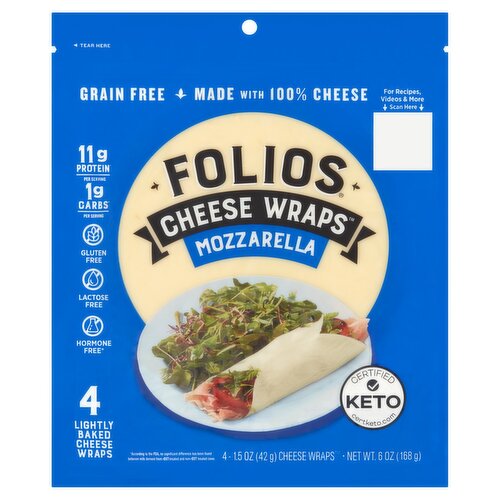 Folios Mozzarella Cheese Wraps, 1.5 oz, 4 count