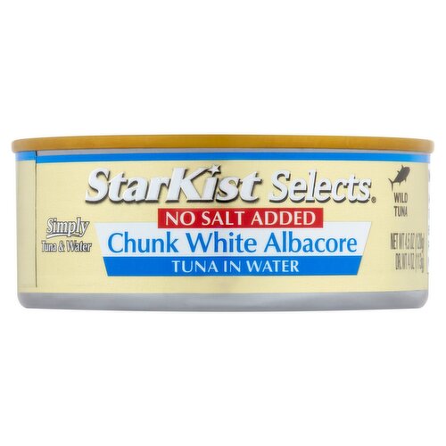 StarKist Selects No Salt Added Chunk White Albacore Tuna in Water, 4.5 oz