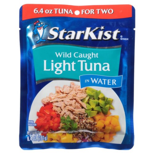 StarKist Wild Caught Light Tuna in Water, 6.4 oz Pouch