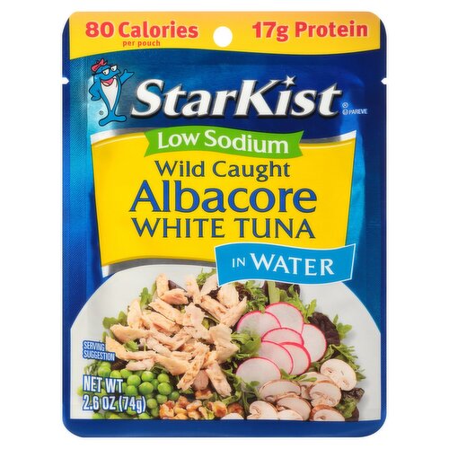 StarKist Low Sodium Wild Caught Albacore White Tuna in Water, 2.6 oz