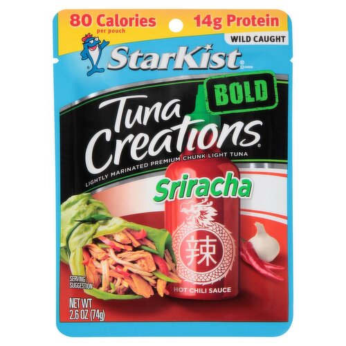 StarKist Tuna Creations Bold Sriracha Lightly Marinated Premium Chunk Light Tuna, 2.6 oz