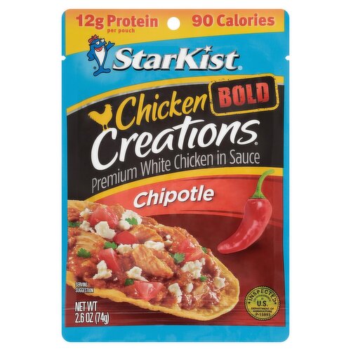 StarKist Chicken Creations Bold Chipotle Premium White Chicken in Sauce, 2.6 oz