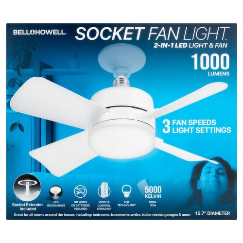 Bell + Howell Socket Fan Light