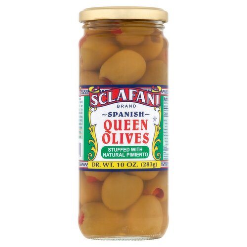 Sclafani Stuffed with Natural Pimiento Spanish Queen Olives, 10 oz