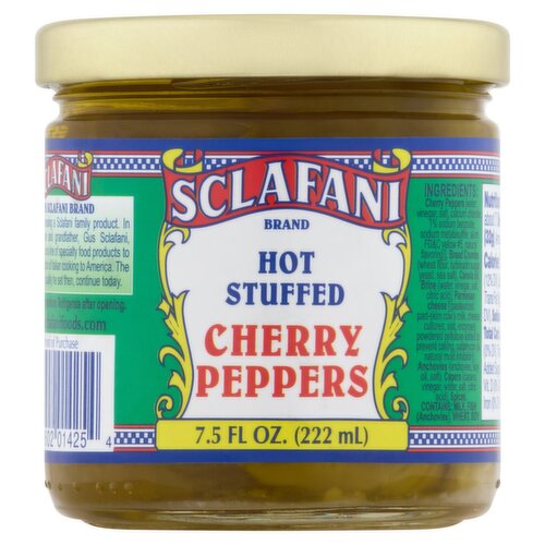 Sclafani Hot Stuffed Cherry Peppers, 7.5 fl oz