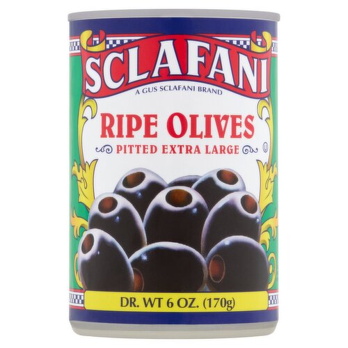 Sclafani Pitted Extra Large Ripe Olives, 6 oz