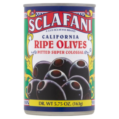 Sclafani Pitted Super Colossal California Ripe Olives, 5.75 oz
