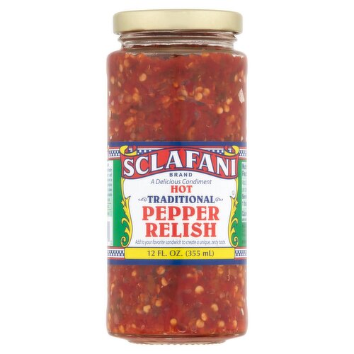 Sclafani Hot Traditional Pepper Relish, 12 fl oz