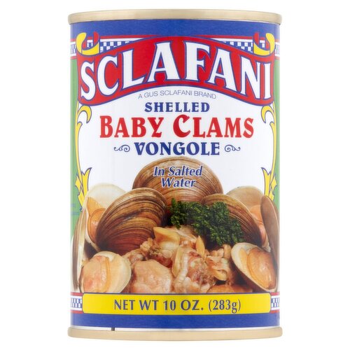 Sclafani Shelled Baby Clams Vongole in Salted Water, 10 oz