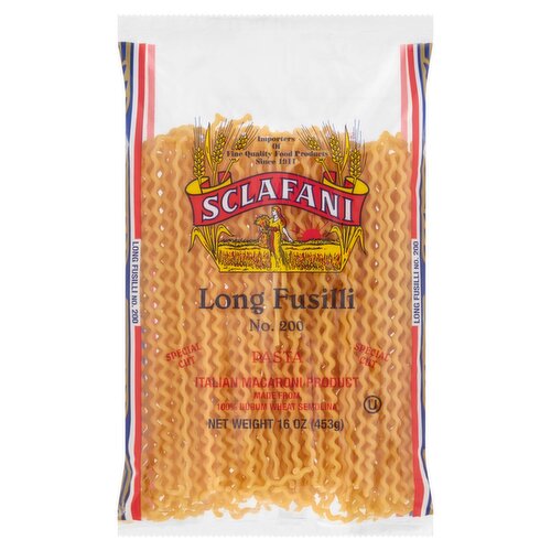 Sclafani Long Fusilli No. 200 Pasta, 16 oz