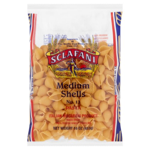 Sclafani Medium Shells No. 13 Pasta, 16 oz