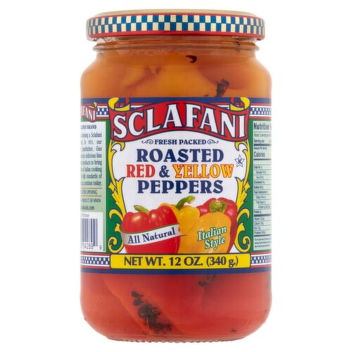 Sclafani Italian Style Roasted Red & Yellow Peppers, 12 oz